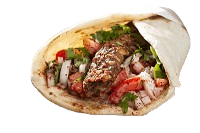 Shish Kebab Wrap Stuffed With Cream Cheese 