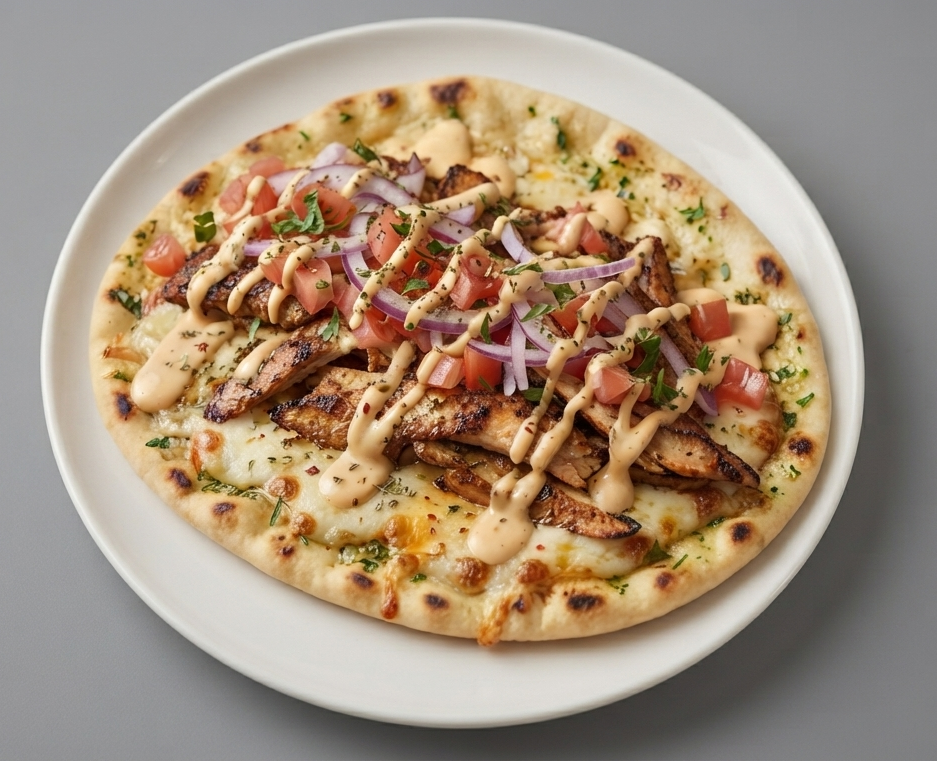 Chicken Gyro Garlic Pitta Pizza 